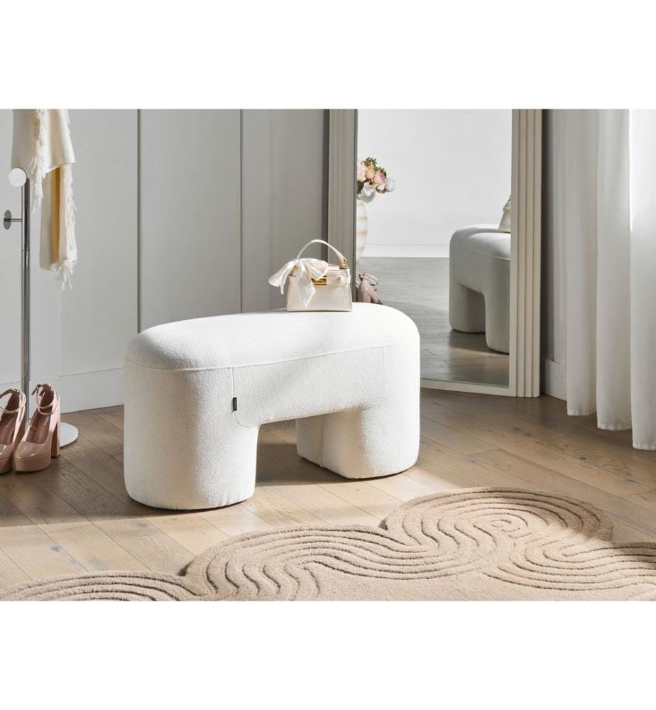 Banc DECORAH Bouclé Blanc