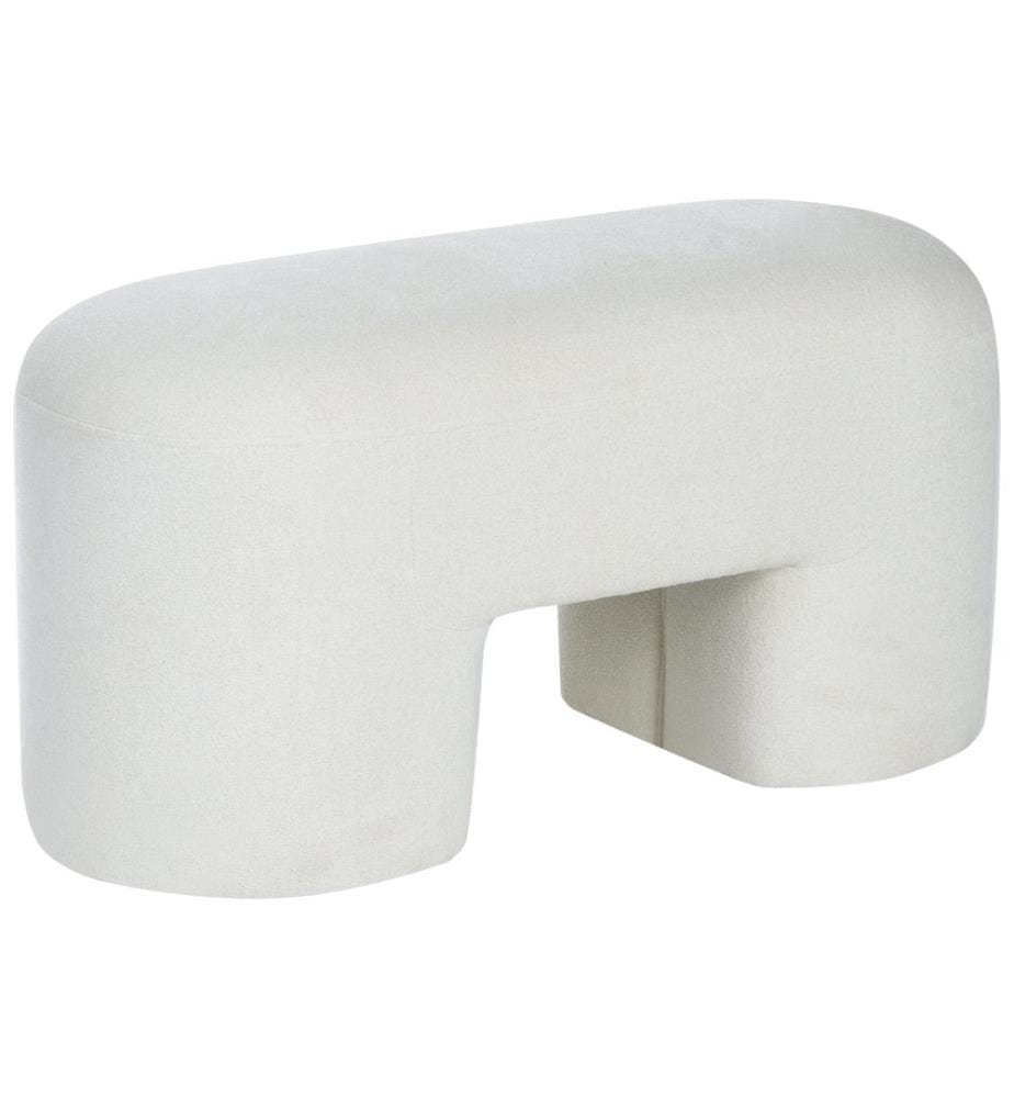 Banc DECORAH Bouclé Blanc