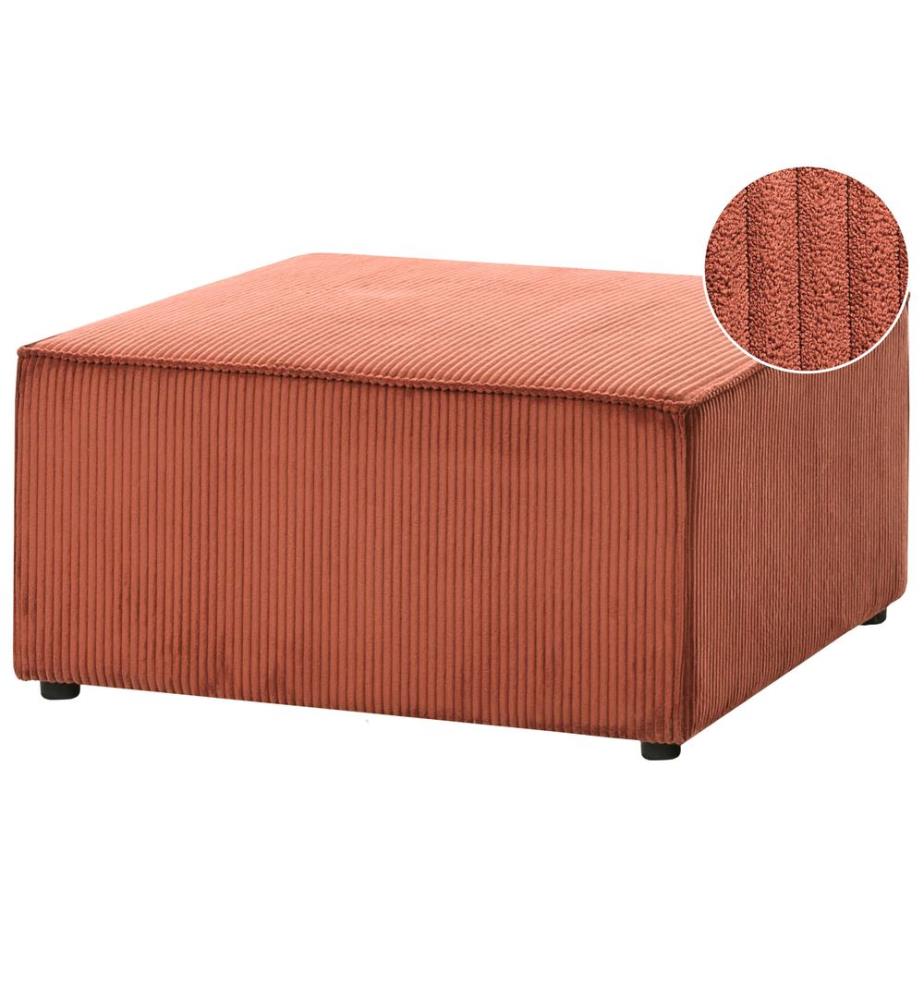 Ottoman LEMVIG Velours côtelé Marron doré
