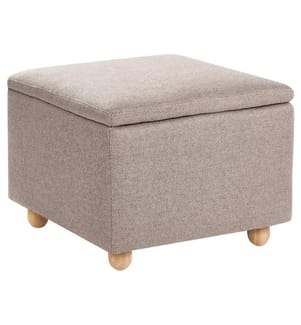 Pouf de rangement FERNDALE Tissu Beige