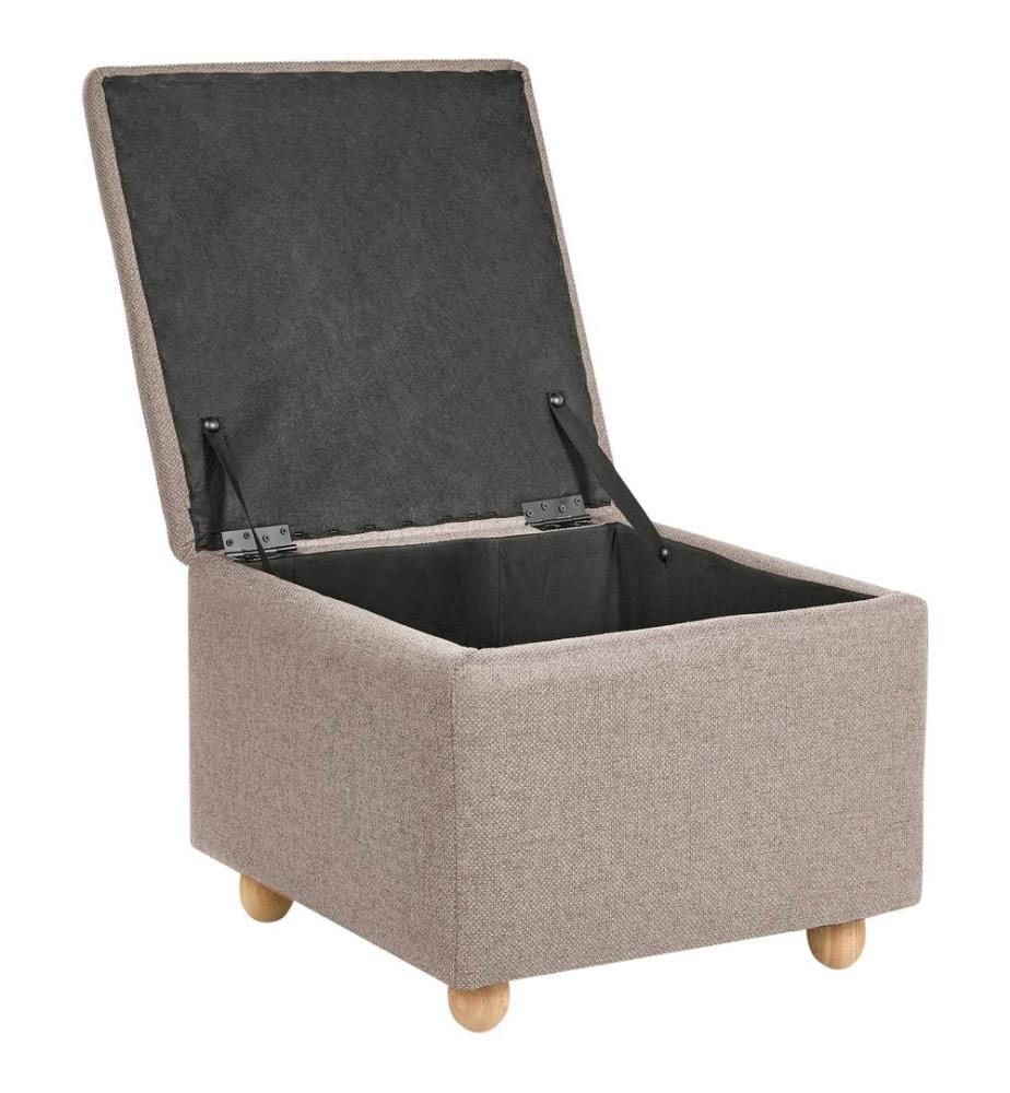 Pouf de rangement FERNDALE Tissu Beige