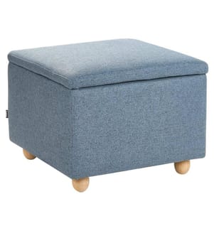 Pouf de rangement FERNDALE Tissu Bleu