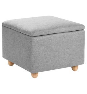 Pouf de rangement FERNDALE Tissu Gris clair