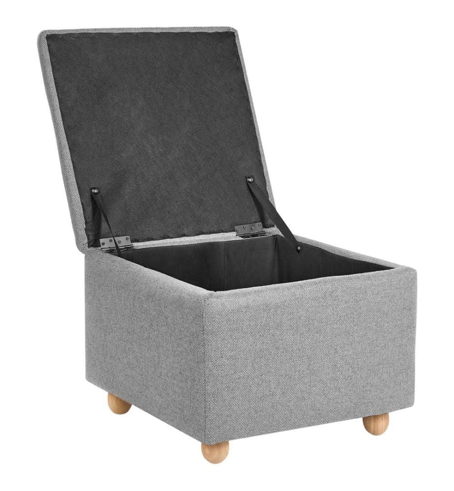 Pouf de rangement FERNDALE Tissu Gris clair