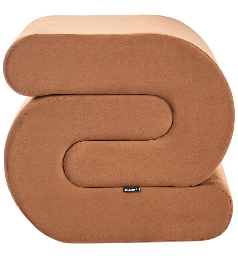 Pouf ARCADIA Velours Marron doré