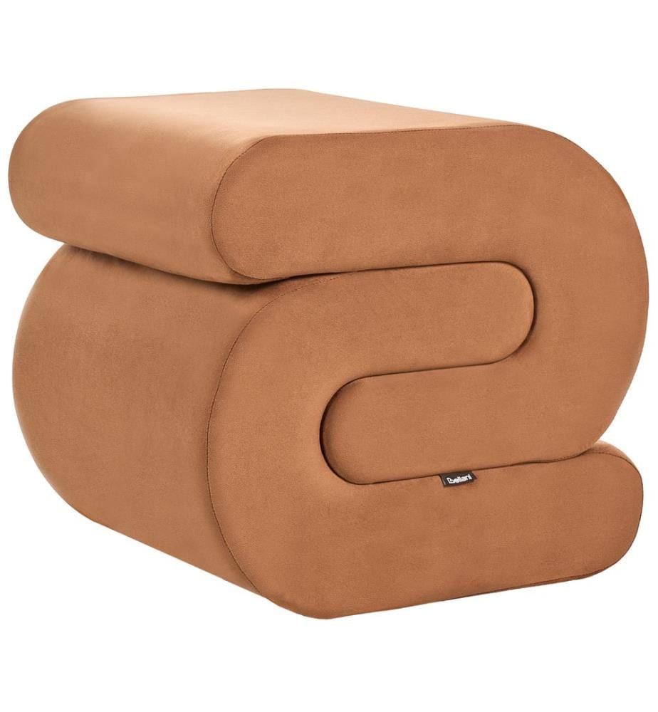 Pouf ARCADIA Velours Marron doré