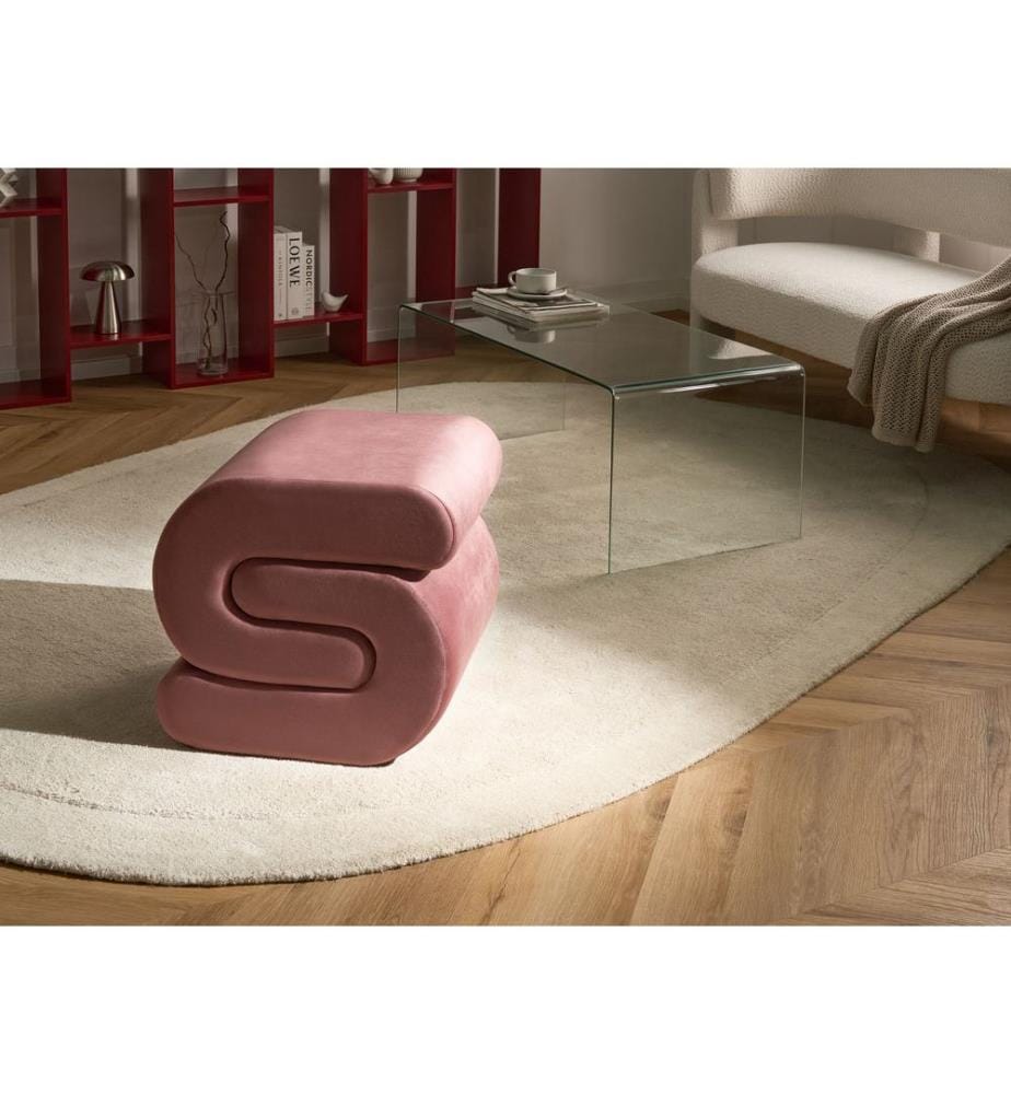 Pouf ARCADIA Velours Rose
