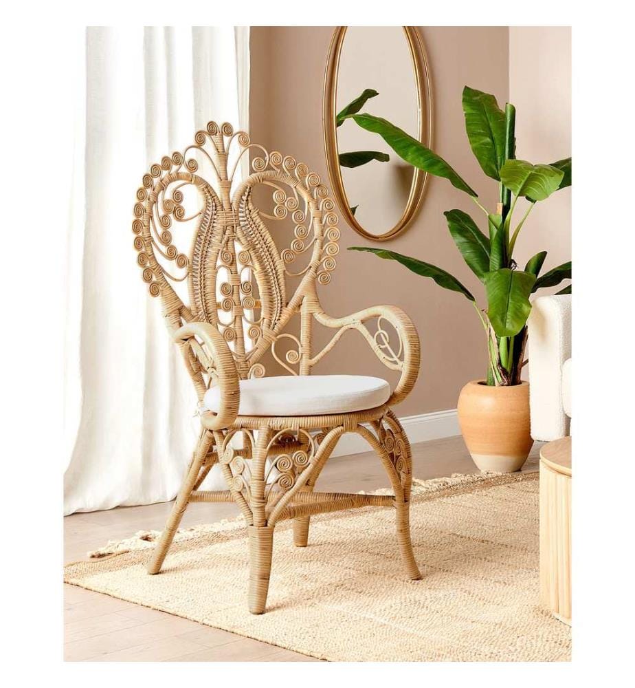 Chaise paon CARRARA Rotin Naturel
