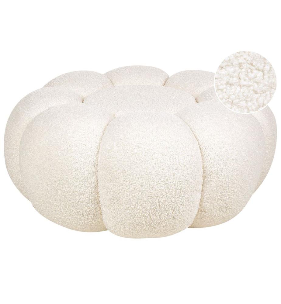 Pouf BEAUFORT Bouclé Blanc cassé