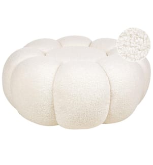 Pouf BEAUFORT Bouclé Blanc cassé