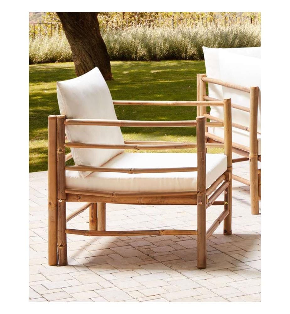 Fauteuil de jardin CERRETO Bambou Blanc cassé