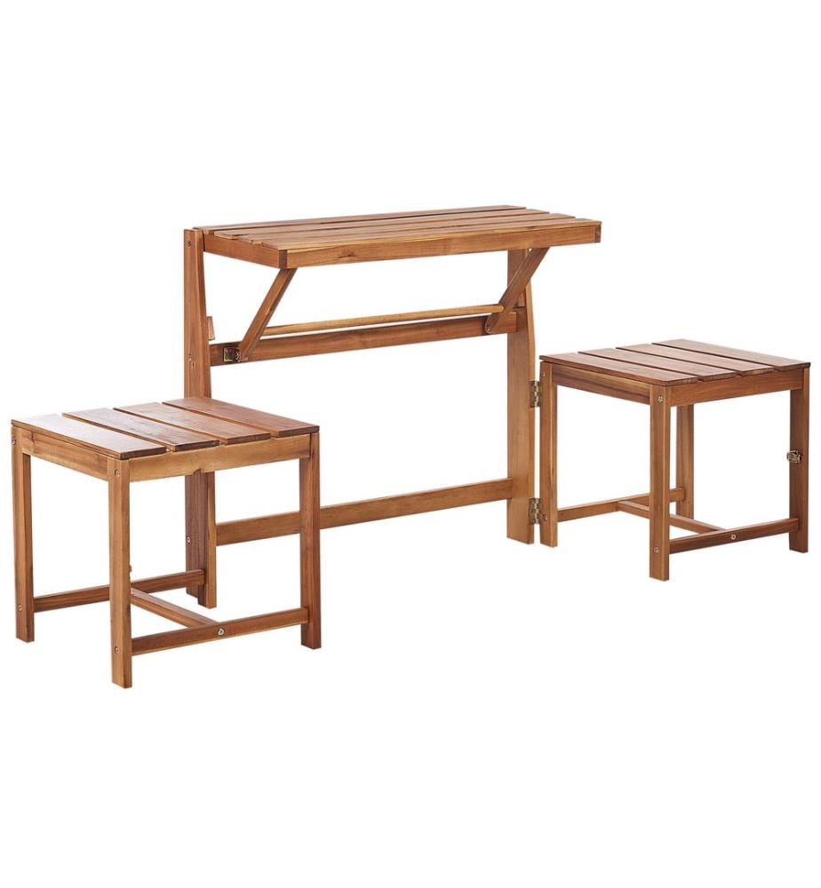 Ensemble banc de jardin et set de bistrot convertibles TUENNO Acacia Marron