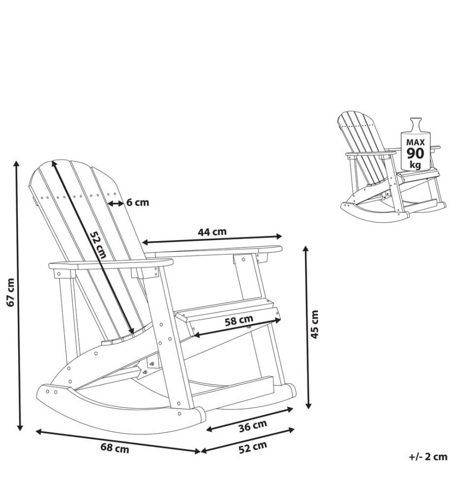Fauteuil à bascule pour enfants ADIRONDACK Rose pastel