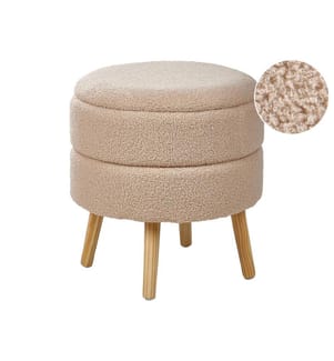 Hocker mit Stauraum OKATON Bouclé Beige