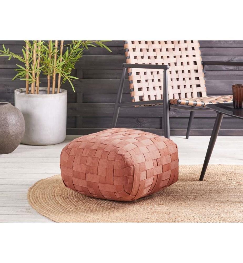 Pouf BODLA Matière synthétique Rouge clair