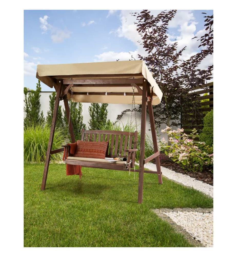Balancelle de jardin CAVIOLA Bois d'épicéa Marron foncé