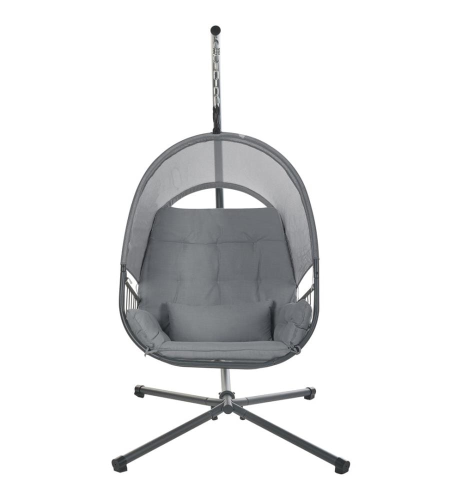 Fauteuil suspendu avec support ALVIANO Tissu Gris foncé