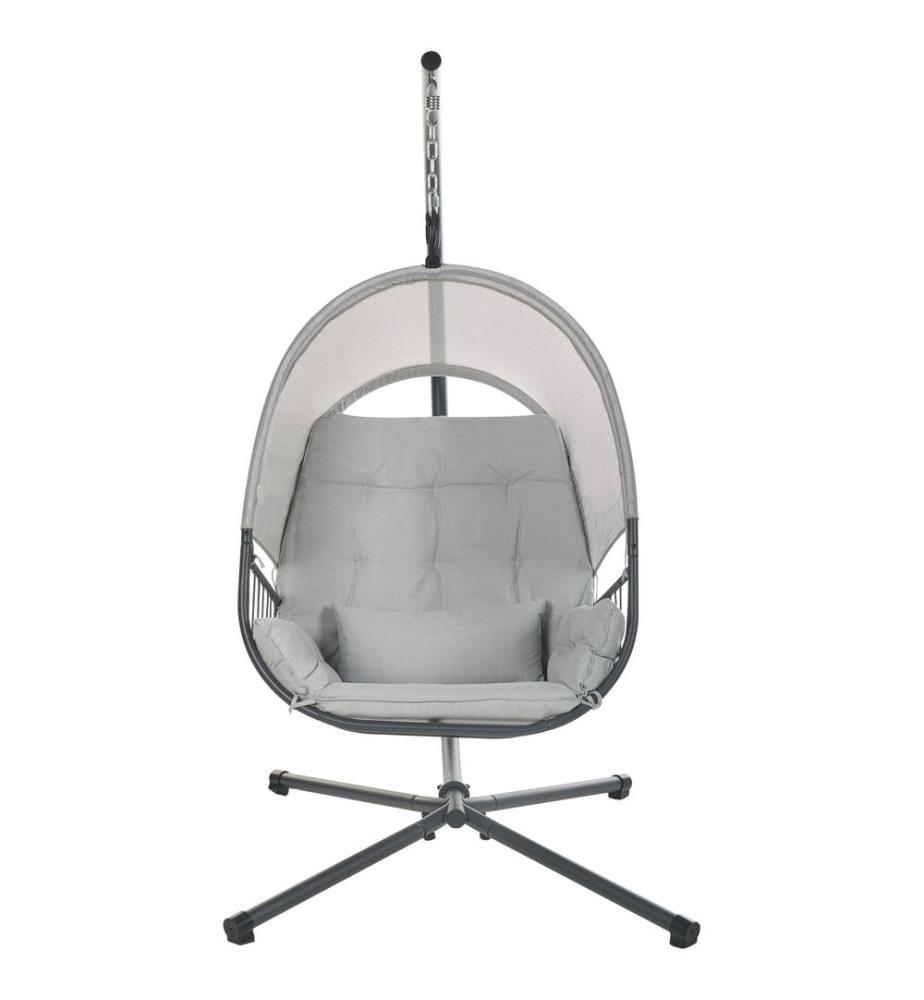 Fauteuil suspendu avec support ALVIANO Tissu Gris clair