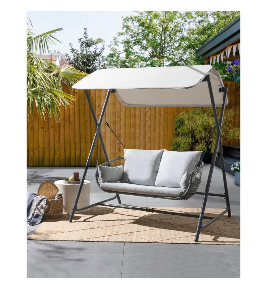 Balancelle de jardin FIASTRA Métal Gris clair
