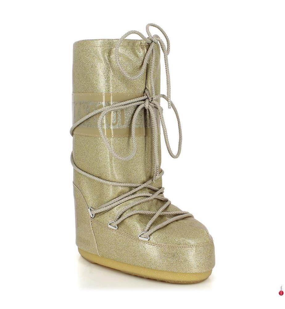 Glitzernde Après-Ski-Stiefel – Goldfarben