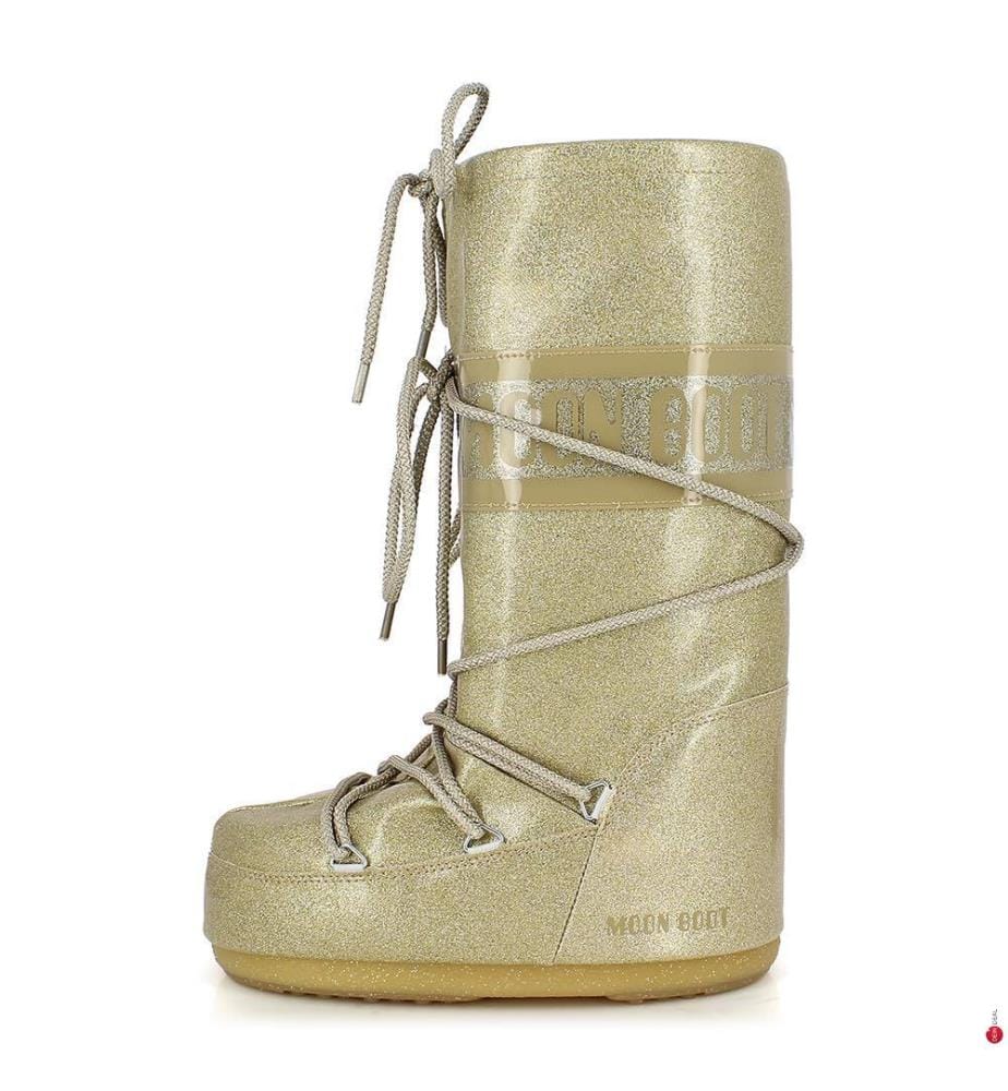 Glitzernde Après-Ski-Stiefel – Goldfarben