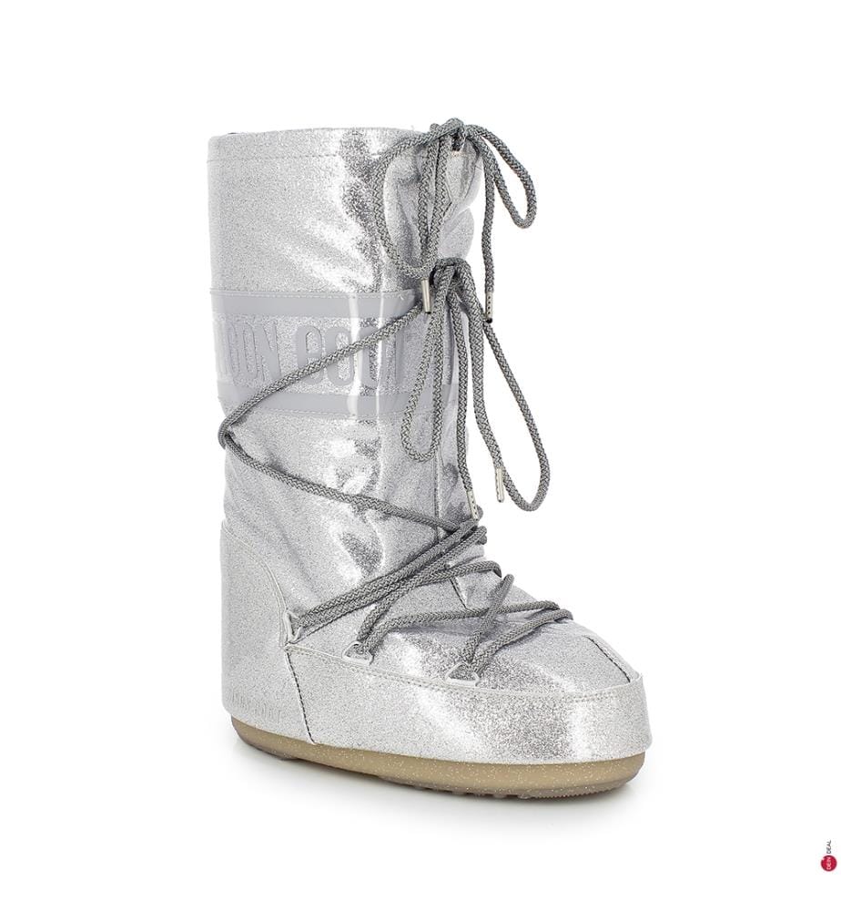 Après-Ski-Stiefel mit Pailletten – Silber
