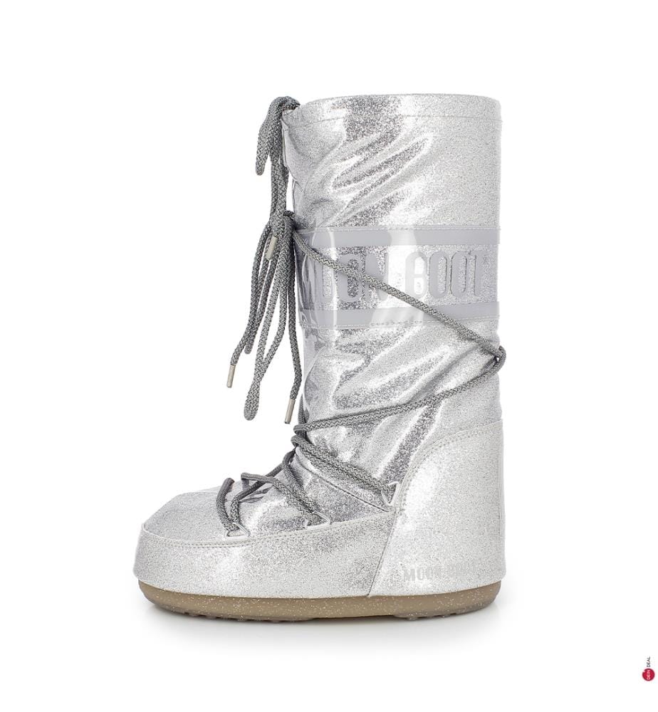 Après-Ski-Stiefel mit Pailletten – Silber