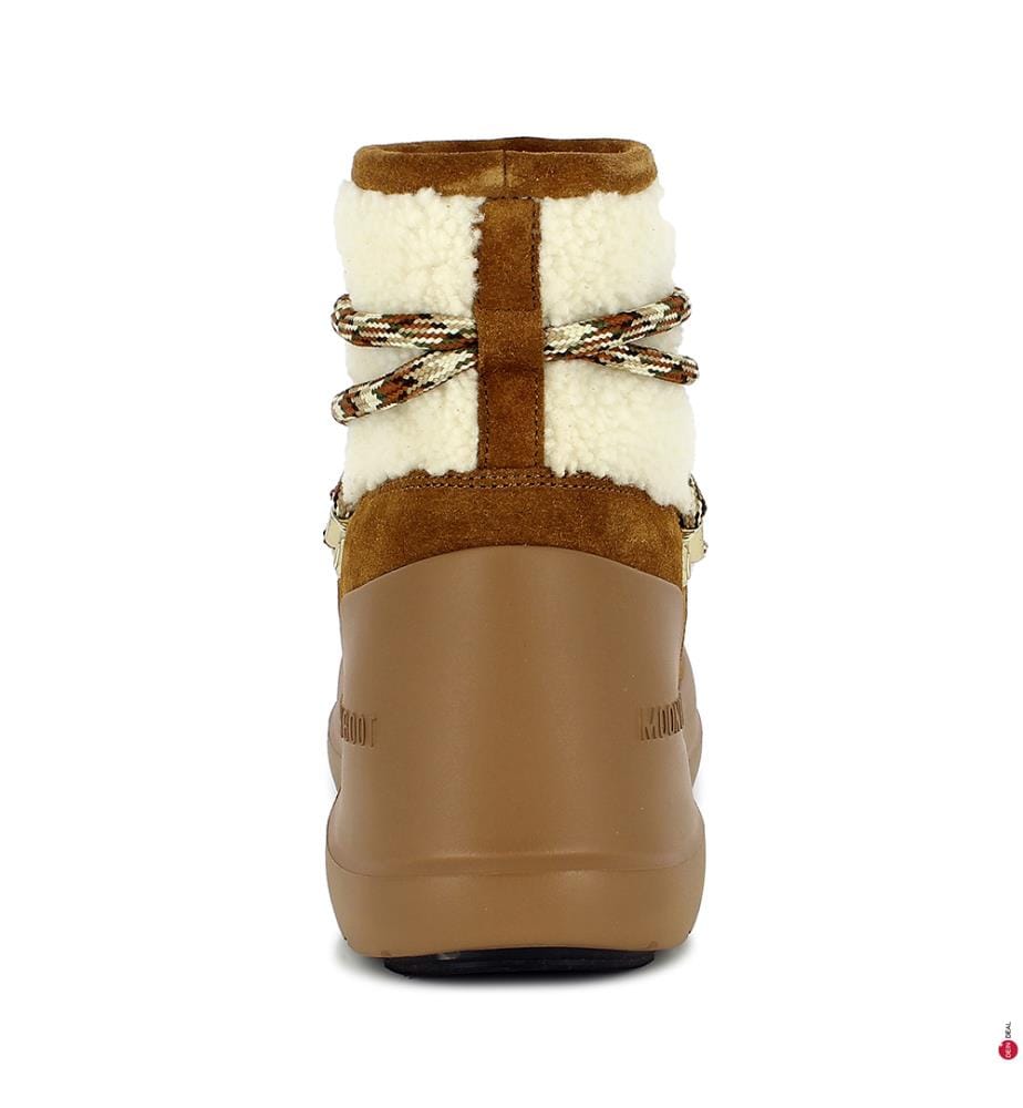 Gefütterte Après-Ski-Stiefel – Braun und Weiss