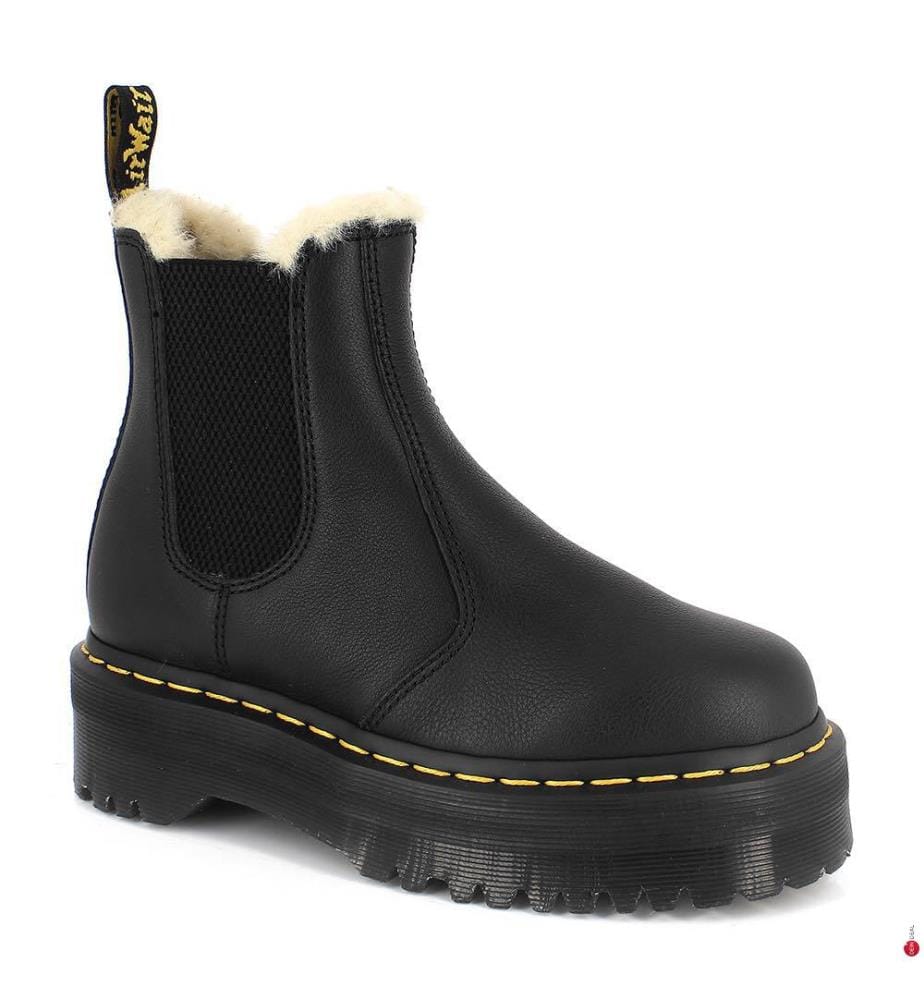 Chelsea-Stiefel mit Plateau – Schwarz