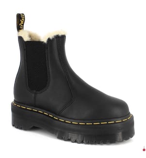 Chelsea-Stiefel mit Plateau – Schwarz