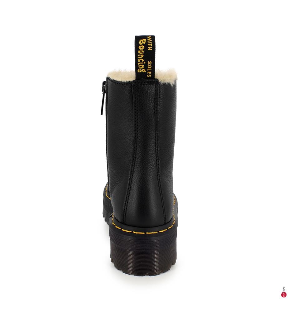 Leder-Plateau-Stiefel – Schwarz