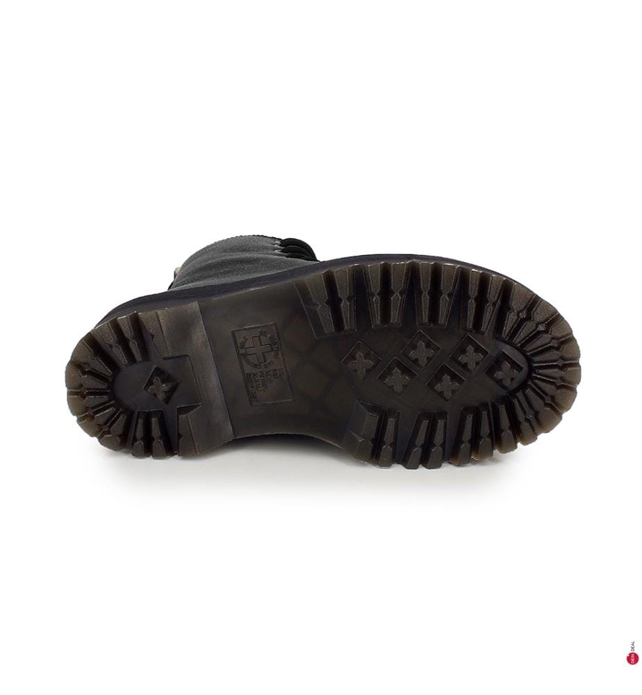 Leder-Plateau-Stiefel – Schwarz