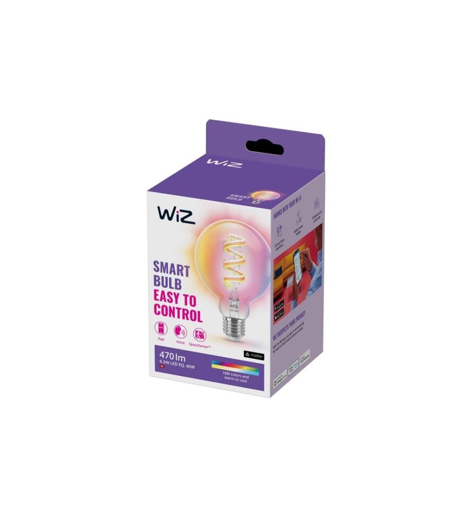 WIZ - Leuchtmittel 6.3W (40W) E27 G95 Tunable White & Color
