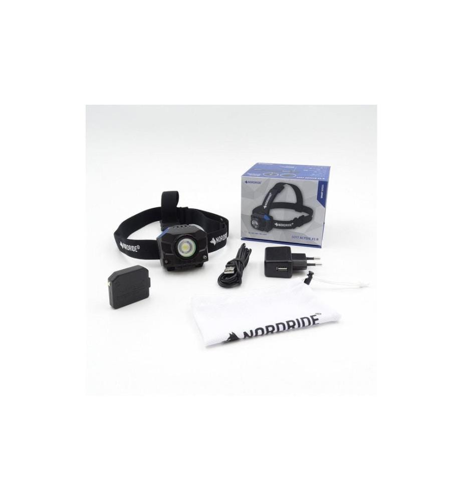 NORDRIDE - Stirnlampe LED Active X1 R, 700 Lumen, IP65, Schwarz