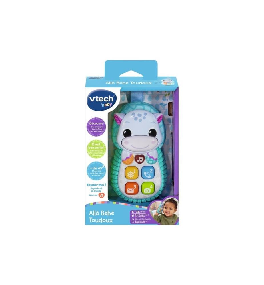 VTECH - Beschäftigungsspielzeug Allô Bébé Toudoux bleu -FR-