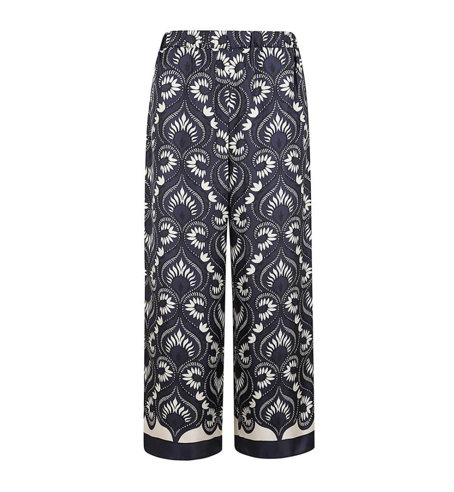 Pantaloni di seta - Blu scuro