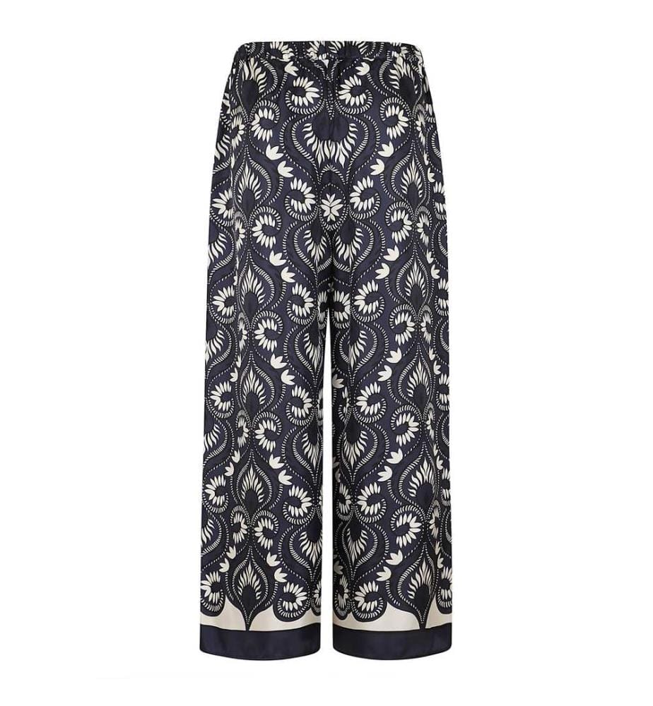 Pantaloni di seta - Blu scuro