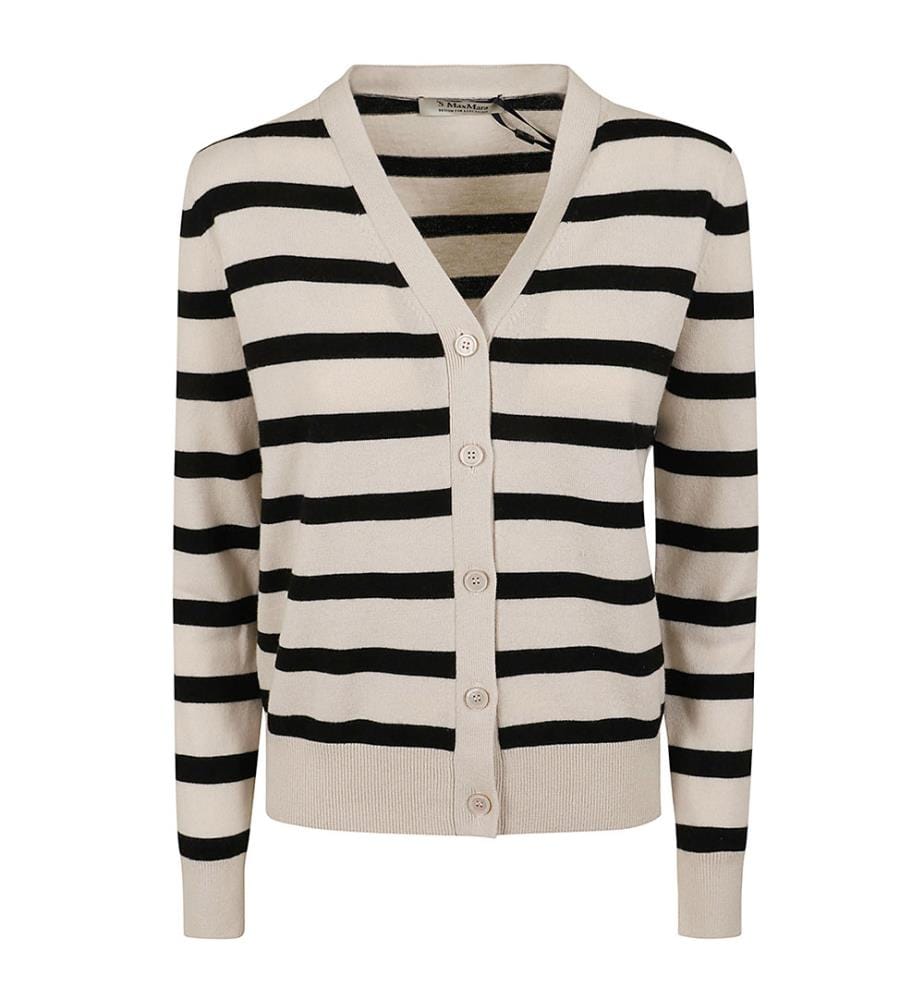 Cardigan rayé - Blanc