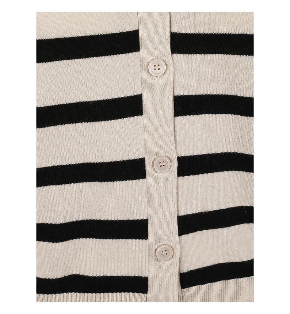 Cardigan rayé - Blanc