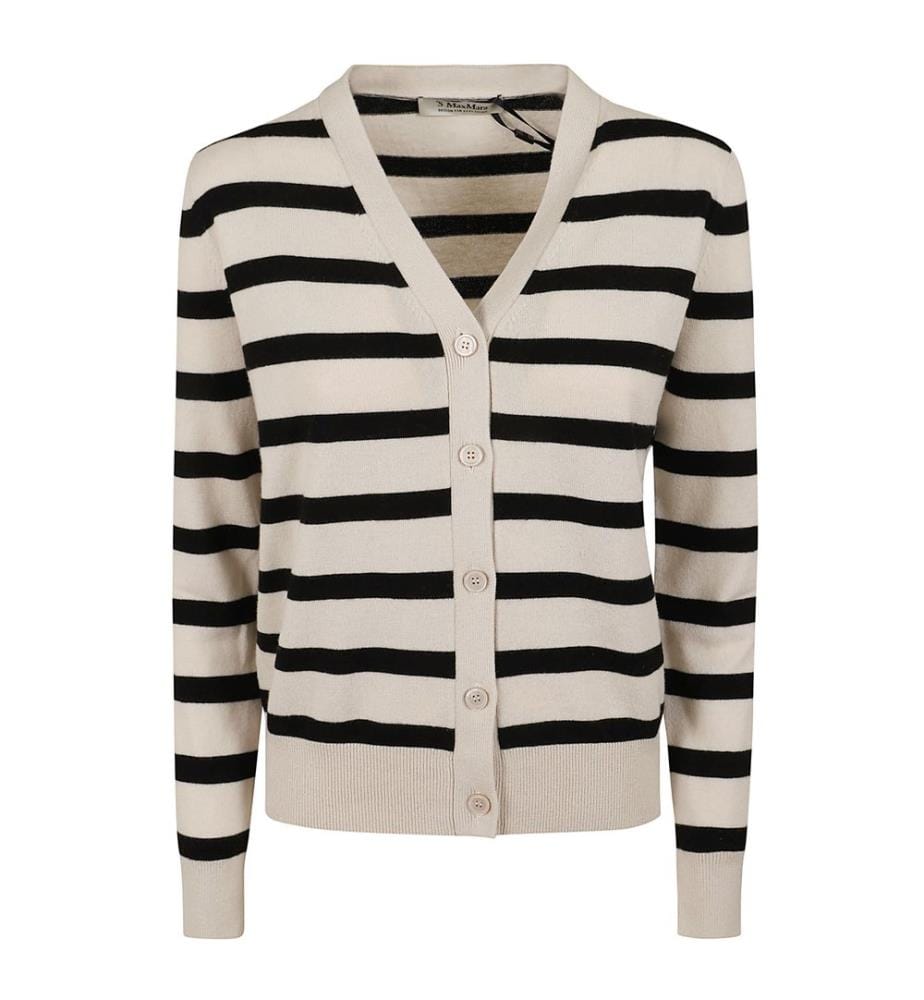 Cardigan rayé - Blanc