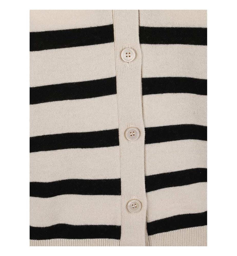 Cardigan rayé - Blanc