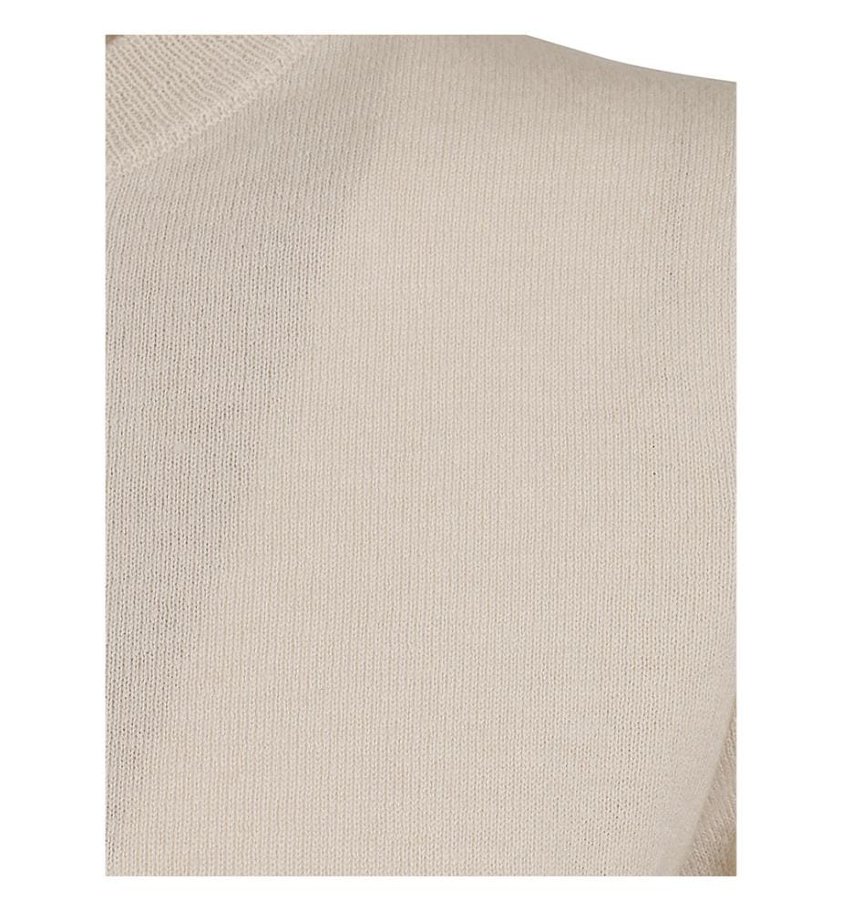 Gestreifter Pullover mit kurzen Ärmeln – Beige und Schwarz