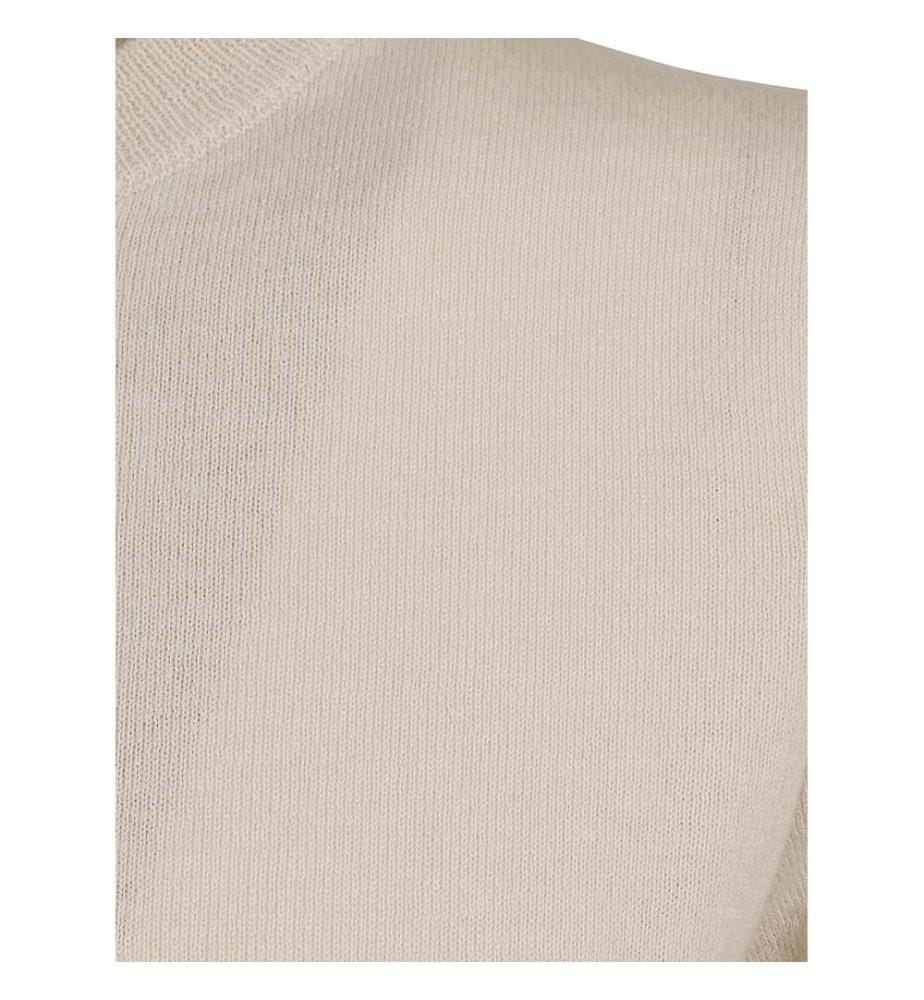 Gestreifter Pullover mit kurzen Ärmeln – Beige und Schwarz