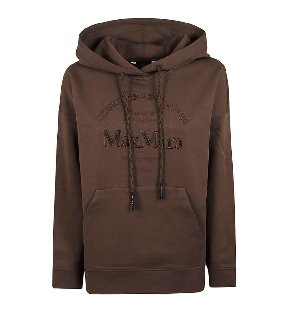 Kapuzenpullover mit Logo – Schokoladenbraun
