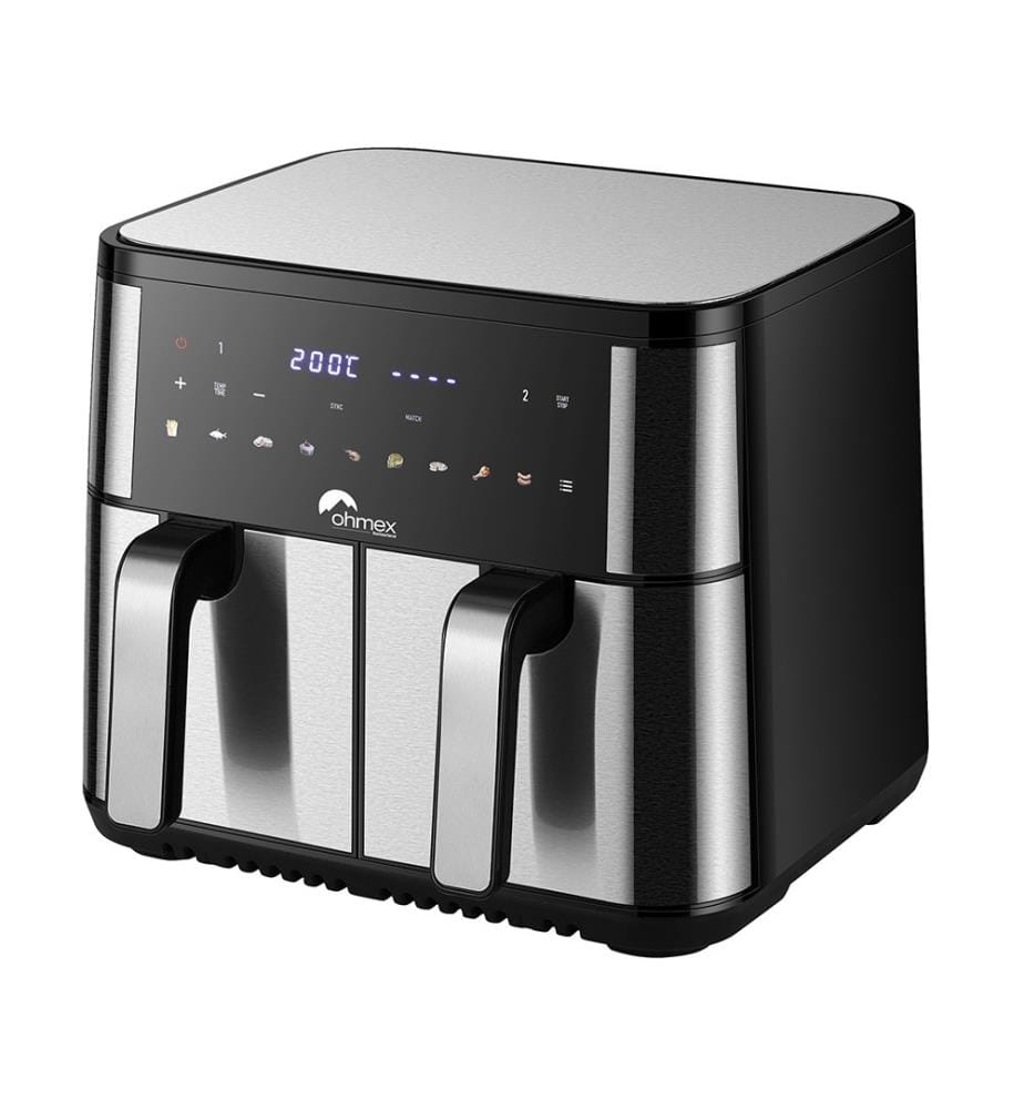 10 L Luftfritteuse - Schwarz und Silber