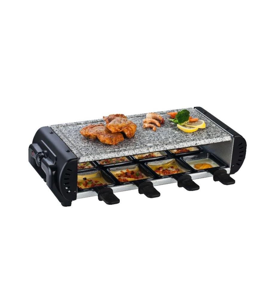 Raclette mit Stein 8 Personen Abnehmbarer Grill und Stein zum einfachen Spülen