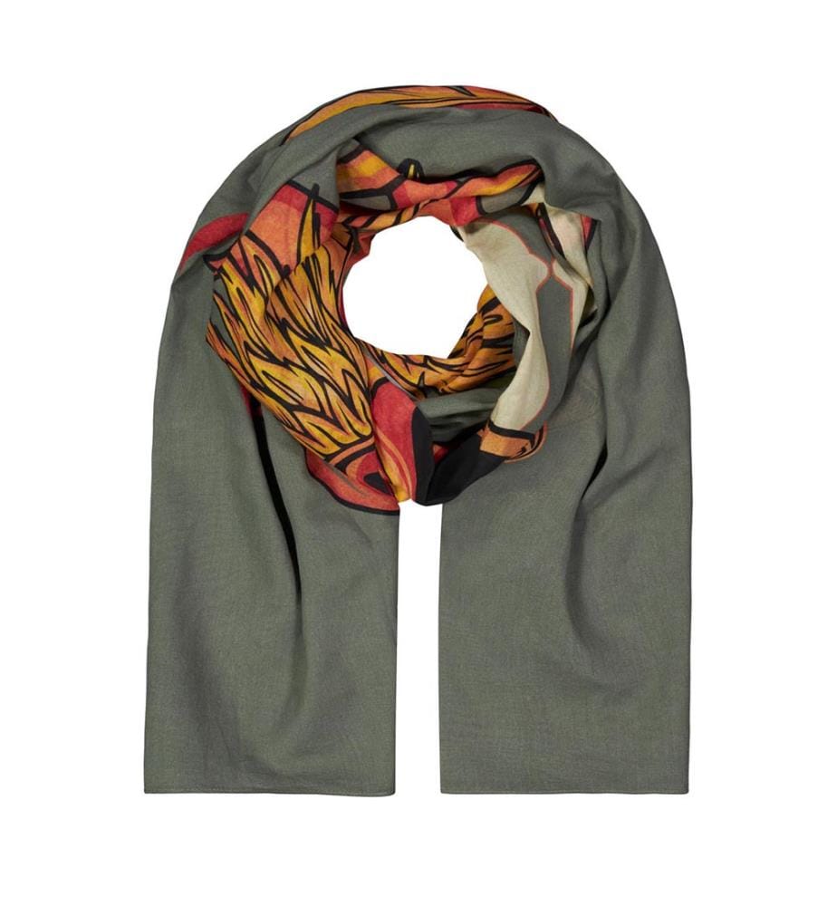 Foulard - Kaki, Orange et Jaune