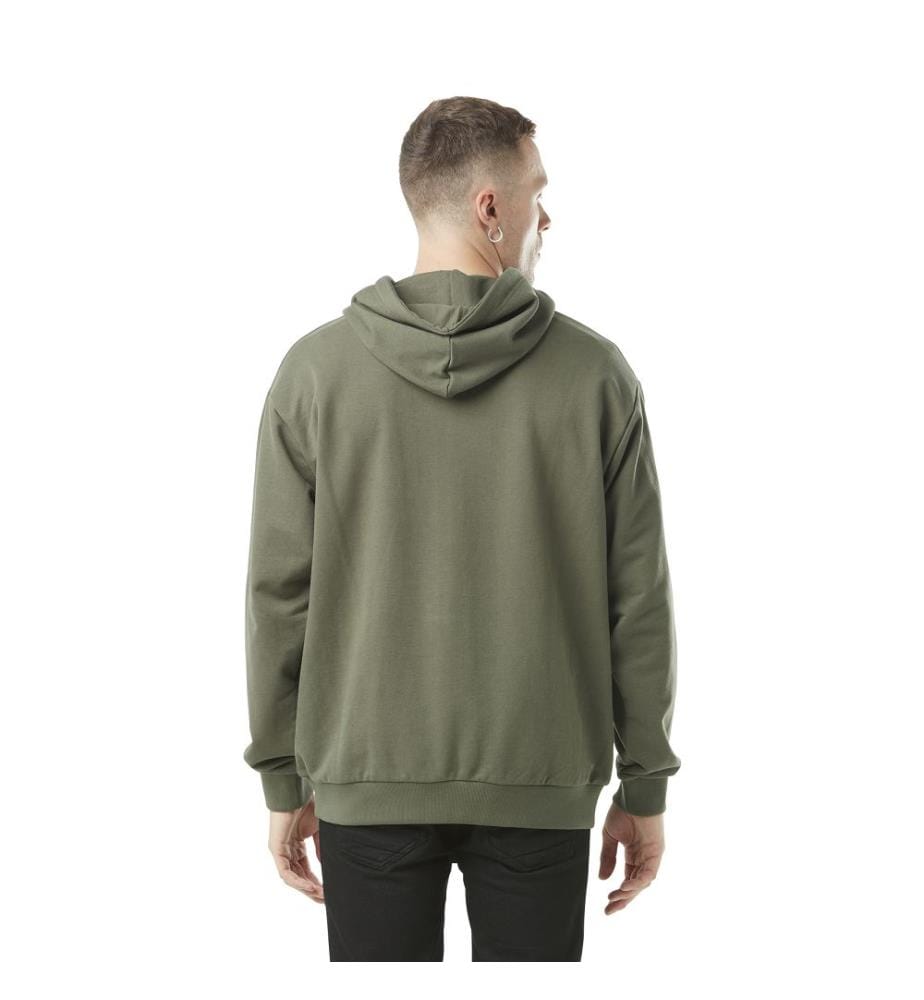 Sweat French Terry Relax Fit à Capuche et Print Devant en Coton - Kaki