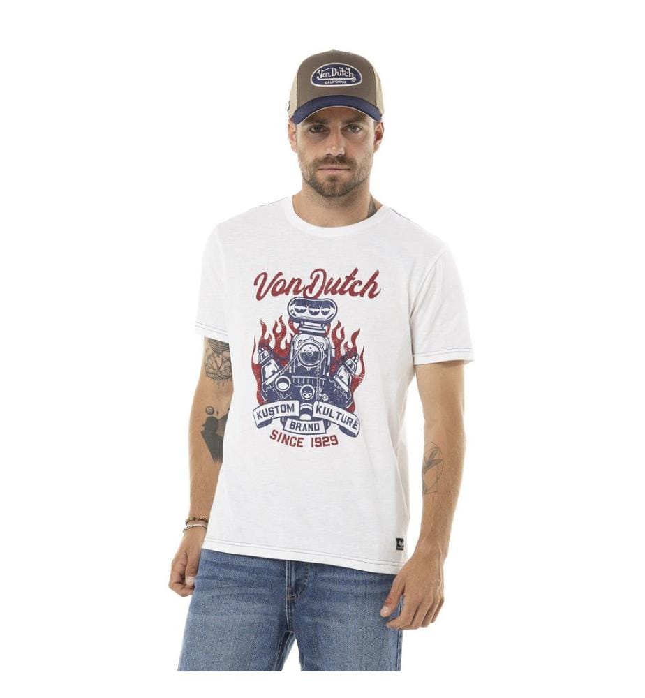T-Shirt - Weiss, Blau und Rot