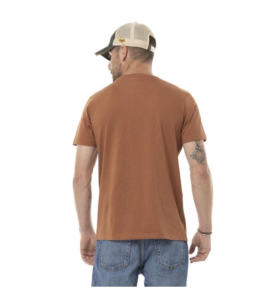 T-Shirt - Orange, Beige und Schwarz